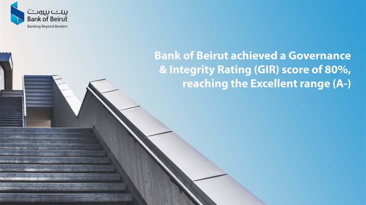 تصنيف جديد لبنك بيروت على سلّم الإدارة الحكيمة والنزاهة