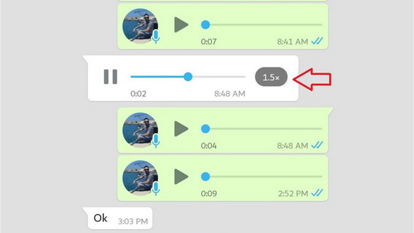 الـ voice message على واتساب أصبح بـ 3 سرعات