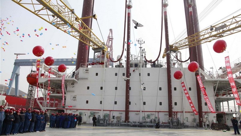 ملاحة تستلم أكبر سفينة رفع ودفع ذاتي في قطر